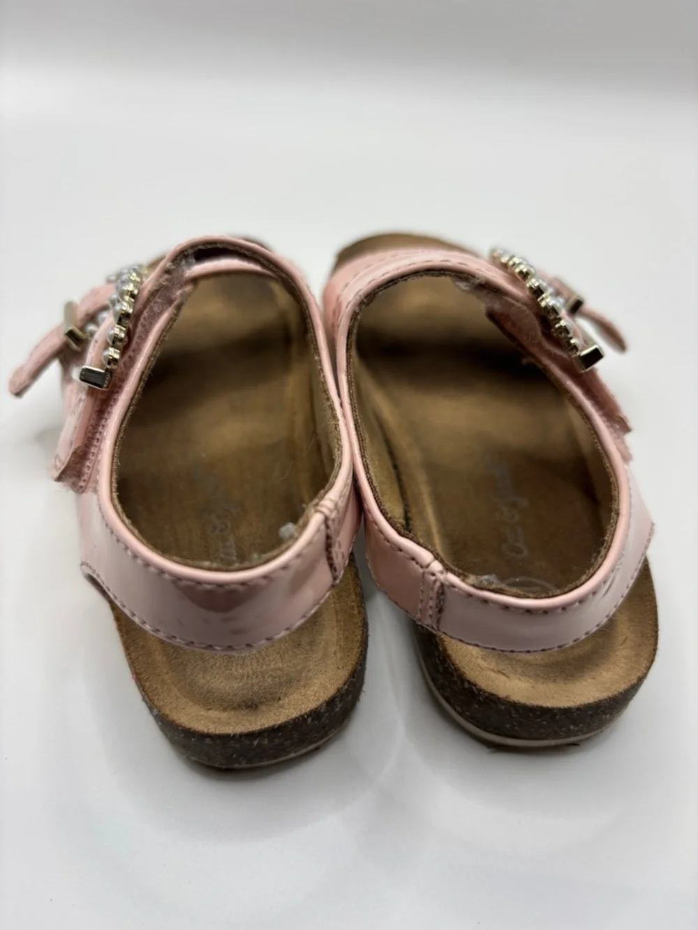 Cat & Jack Pink Patent Pearl Buckle Sandals